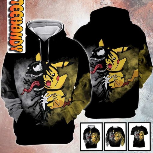 Venomous Pikachu 3D Hoodie with Unique Design