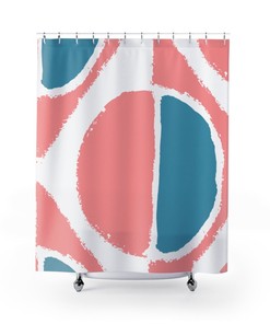 Vibrant Colorful Abstract Geometric Retro Shower Curtain for a Bright and Fun Bathroom