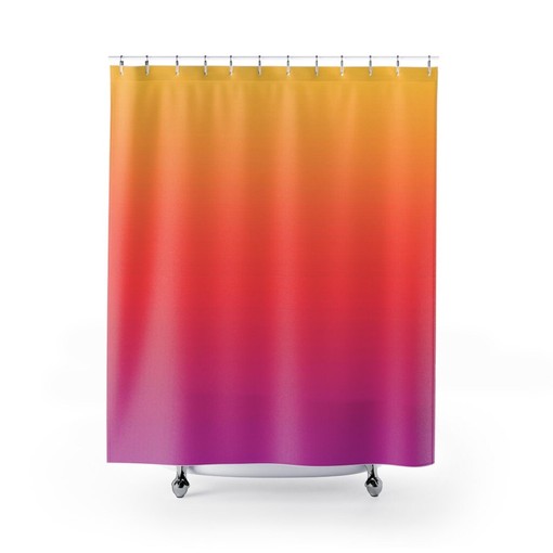 Vibrant Ombre Shower Curtain | Dip Dye Orange Purple Ombre Bathroom Shower Decor | Unique Shower Curtains - Image 3