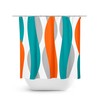 Vibrant Orange Abstract Ribbon Shower Curtain for Modern Bathrooms