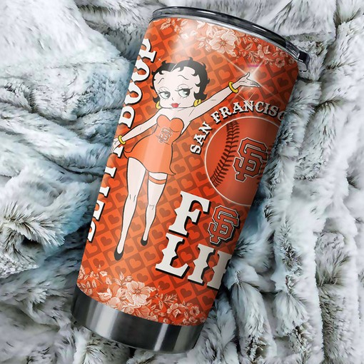 Vibrant San Francisco Giants MLB Tumbler featuring Betty Boop's Classic Quote with Custom MLB Logo