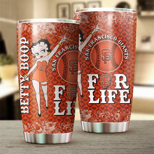 Vibrant San Francisco Giants MLB Tumbler featuring Betty Boop's Classic Quote with Custom MLB Logo - Image 2
