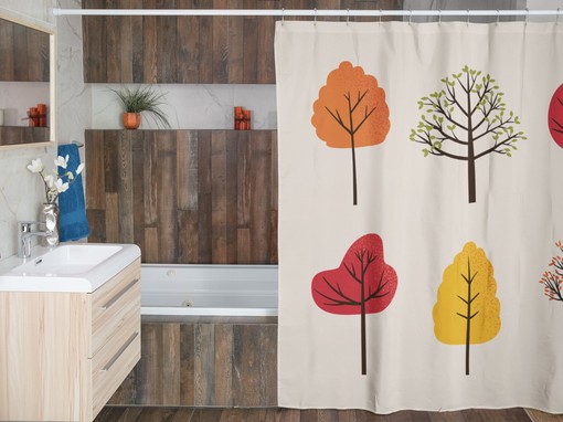 Vibrant Trees Print Shower Curtain for Nature-Inspired Bathroom Decor - Image 3