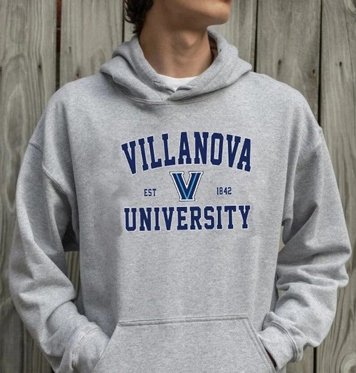 Villanova University EST 1842 Logo Sweatshirt -Vintage Villanova College Shirt for NCAA Fans, Unisex Hoodie - Image 2