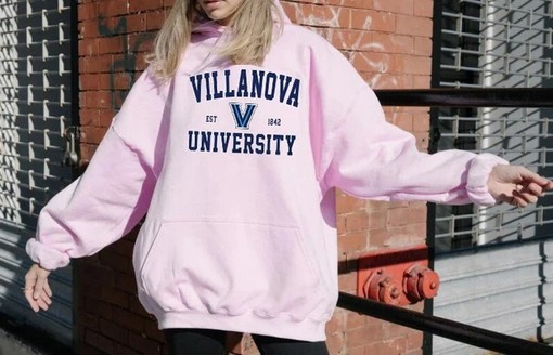 Villanova University EST 1842 Logo Sweatshirt -Vintage Villanova College Shirt for NCAA Fans, Unisex Hoodie - Image 3