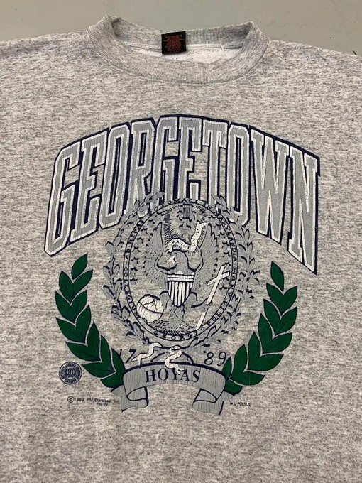 Vintage 1980s Georgetown Hoyas NCAA Football Sports Shirt - College Shirts for Fans - Image 2
