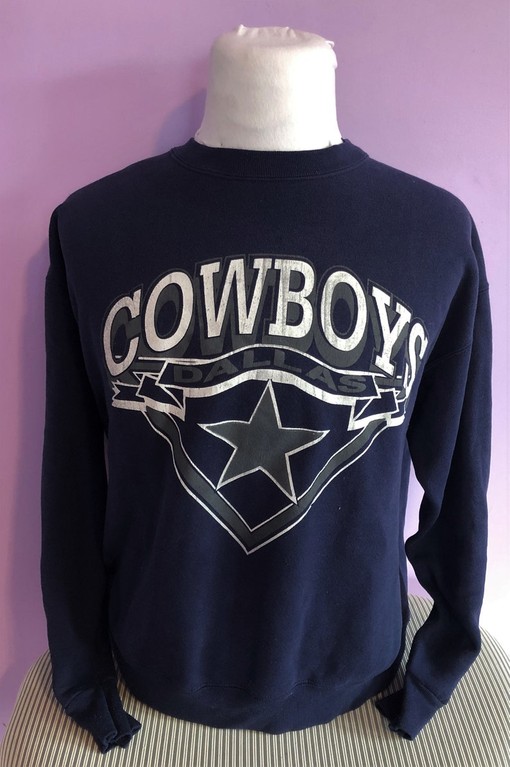Vintage 1980's NFL Dallas Cowboys Football Nutmeg Mills Blue Crewneck Unisex Sweatshirt Hoodie Shirt Ideal for Fans