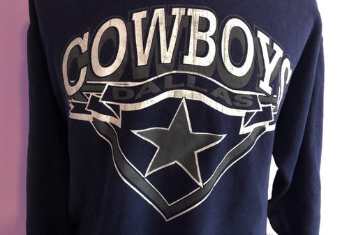Vintage 1980's NFL Dallas Cowboys Football Nutmeg Mills Blue Crewneck Unisex Sweatshirt Hoodie Shirt Ideal for Fans - Image 2
