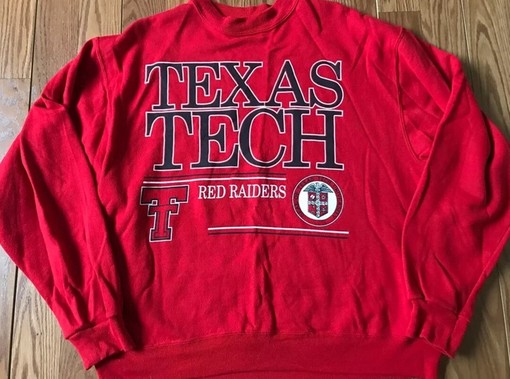 Vintage 1980's Texas Tech Red Raiders Crewneck Sweatshirt, College Shirts, T-shirt, Hoodie