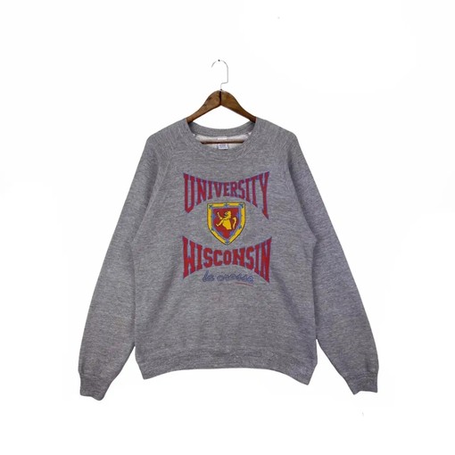 Vintage 1986 University Wisconsin-La Crosse Rayon NCAA Gear T-Shirt Sweatshirt Hoodie