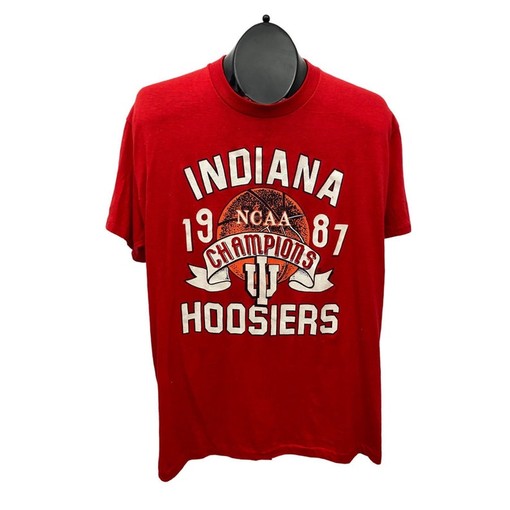 Vintage 1987 Indiana University Hoosier IU Champs Graphic Shirt for NCAA Fans - Relive the Glory Days