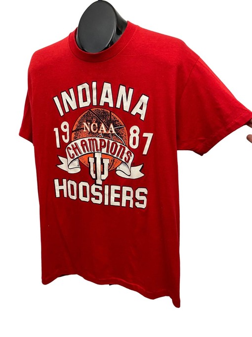 Vintage 1987 Indiana University Hoosier IU Champs Graphic Shirt for NCAA Fans - Relive the Glory Days - Image 2