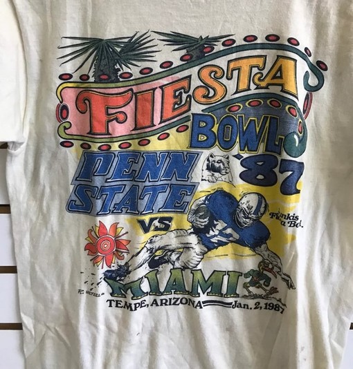 Vintage 1987 Penn State vs Miami Fiesta Bowl T Shirt and Sweatshirt - Image 2