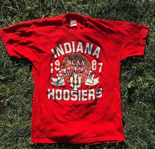 Vintage 1987 University of Indiana Hoosiers NCAA National Champions Shirt - American University T-Shirt