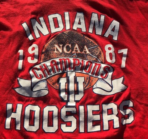 Vintage 1987 University of Indiana Hoosiers NCAA National Champions Shirt - American University T-Shirt - Image 2