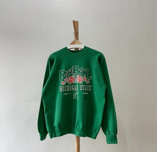 Vintage 1988 Michigan State Rose Bowl Football Crewneck Sweatshirt Featuring Iconic Quote