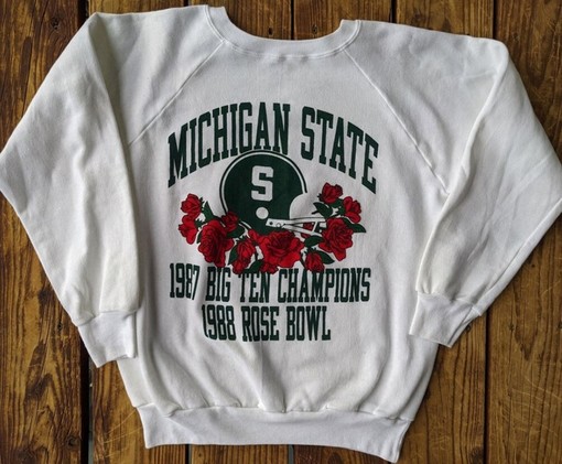 Vintage 1988 Michigan State Rose Bowl Sweatshirt, MSU Sweater, Best Gift for Him or Her with NCAA Shirts for Men