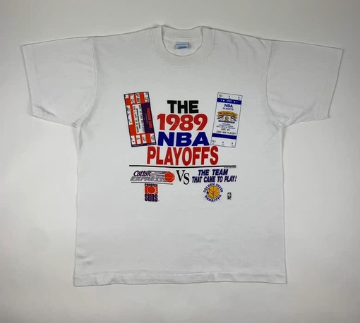 Vintage 1989 BNA Playoffs Warriors Vs Suns Ticket T-Shirt, Hoodie, Sweatshirt Gift for BNA Fans - Image 2