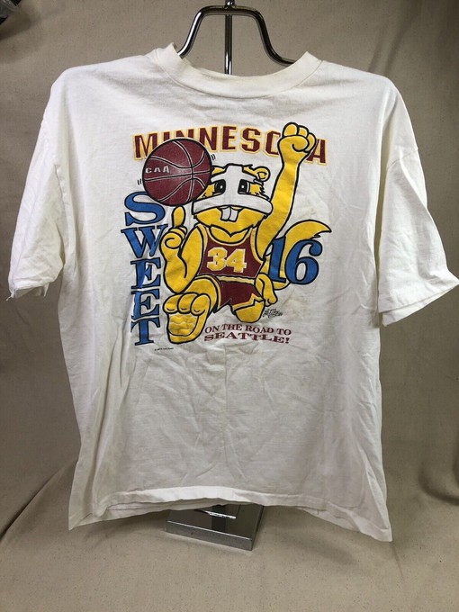 Vintage 1989 Minnesota Golden Gophers Basketball Single Stitch T-Shirt for Football Lover Gifts