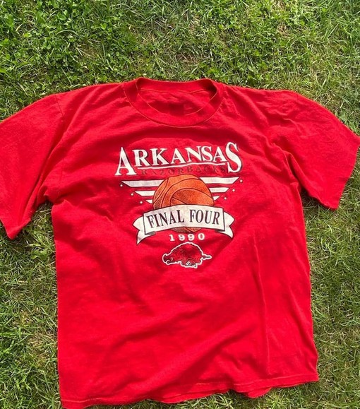 Vintage 1990 Arkansas Razorbacks NCAA Final Four T-Shirt - American University T Shirt