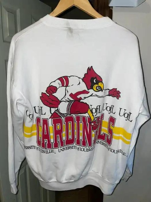 Vintage 1990 University of Louisville Cardinals Sweatshirt - NCAA Shirts for Fans