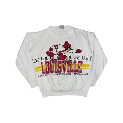 Vintage 1990 University of Louisville Cardinals Sweatshirt - NCAA Shirts for Fans - Image 2