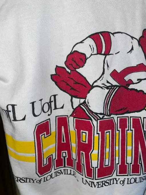 Vintage 1990 University of Louisville Cardinals Sweatshirt - NCAA Shirts for Fans - Image 3
