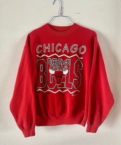 Vintage 1990's Chicago Bulls NBA Sweatshirt Hoodie Shirt - Retro NBA Style