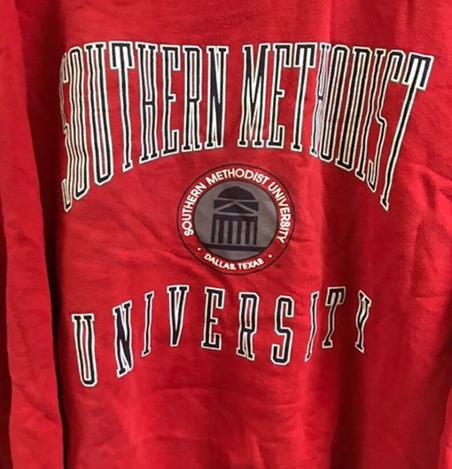 Vintage 1990s Southern Methodist University Sweatshirt, NCAA Shirts for Men, Hoodie, Retro NCAA Shirts - Image 2