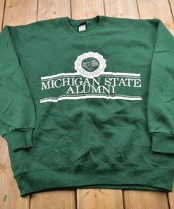 Vintage 1990s University of Michigan State Alumni Collegiate Crewneck Sweatshirt, U of M or MSU Fan Apparel