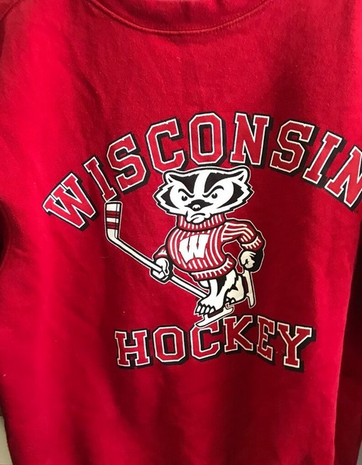 Vintage 1990s Wisconsin Hockey Sweatshirt, Shirt, T-Shirt and Hoodie - Image 2
