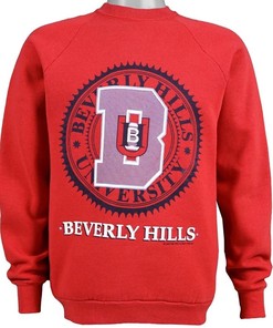 Vintage 1991 Beverly Hills University Crewneck Sweatshirt, College Shirts, T-shirt, Hoodie