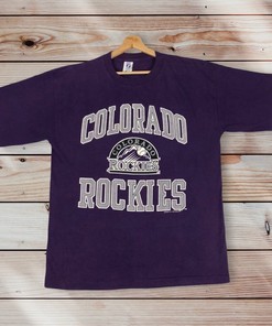 Vintage 1991 Logo 7 MLB Colorado Rockies Tee, Hoodie and Sweatshirt Printed Spell Out Graphic