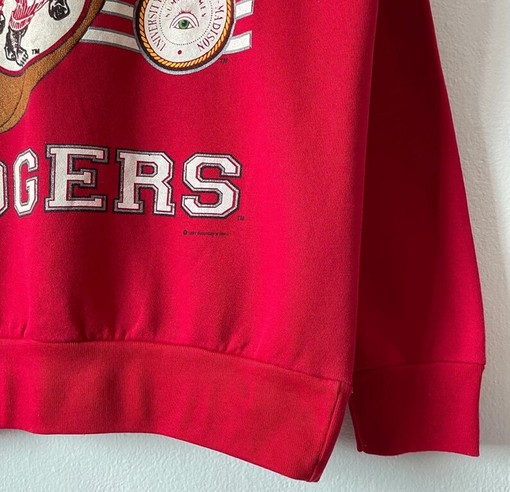 Vintage 1991 University of Wisconsin Badgers Crewneck Sweatshirt, T-Shirt, Hoodie - Image 2