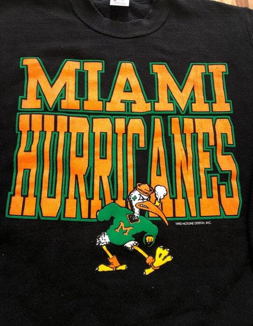 Vintage 1992 University of Miami Hurricanes Sweatshirt, T-Shirt, Hoodie Set - NCAA Shirts - Image 2