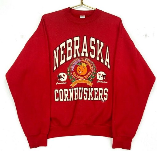 Vintage 1993 Nebraska Cornhuskers Orange Bowl Sweatshirt Hoodie, NCAA Apparel