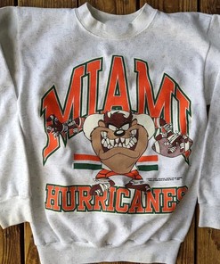 Vintage 1993 University of Miami Hurricanes Football Sweatshirt and Miami Hurricanes Sweater - NCAA Shirts