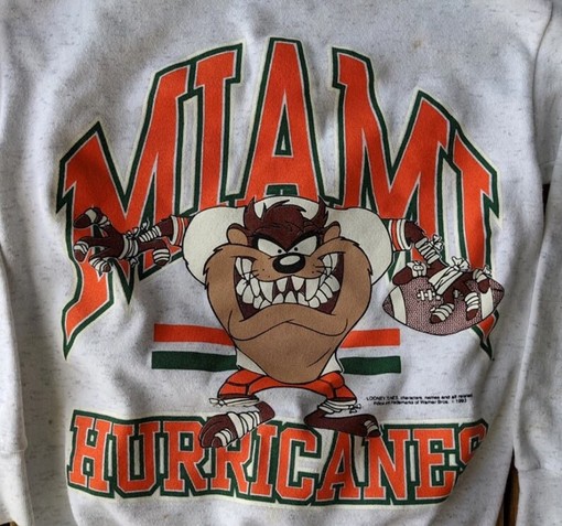 Vintage 1993 University of Miami Hurricanes Football Sweatshirt and Miami Hurricanes Sweater - NCAA Shirts - Image 2