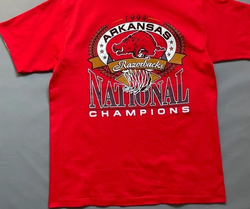 Vintage 1994 Arkansas Razorbacks National Champions T-Shirt - Retro NCAA Shirts, College Shirts - Image 2