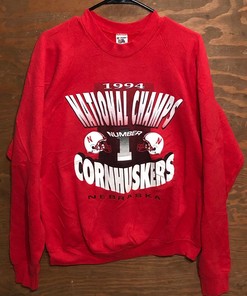 Vintage 1994 NCAA College Football Championship Red Sweatshirt Hoodie, University of Nebraska Cornhuskers