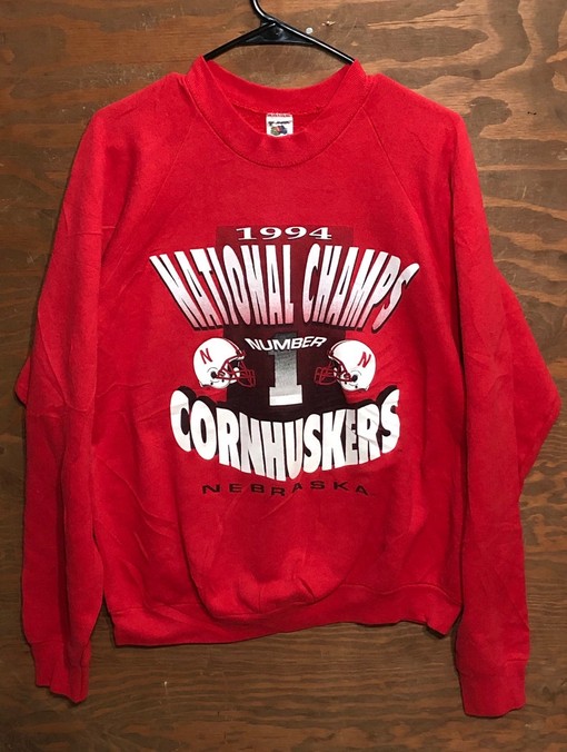 Vintage 1994 NCAA College Football Championship Red Sweatshirt Hoodie, University of Nebraska Cornhuskers