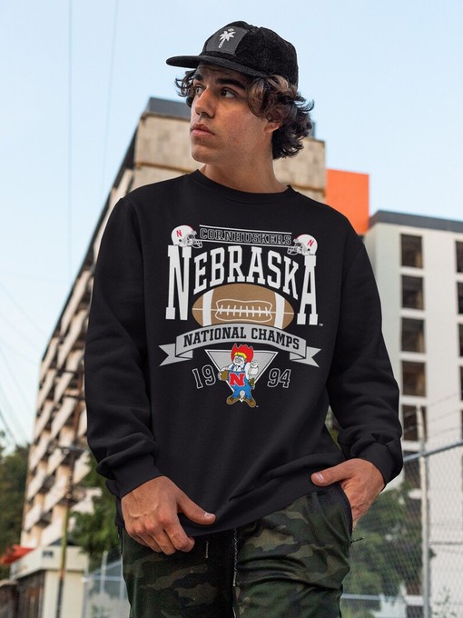 Vintage 1994 Style University Of Nebraska Huskers Sweatshirt and Retro T-Shirt All Sizes NCAA Shirt