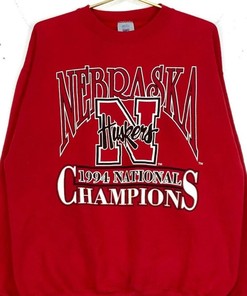 Vintage 1994 University Nebraska Cornhuskers National Champs Sweatshirt and Retro T-Shirt All Sizes, NCAA Shirt