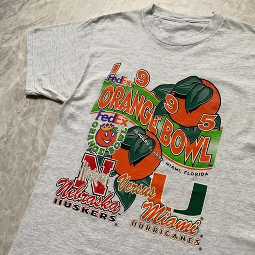Vintage 1995 Miami Hurricanes Vs Nebraska Orange Bowl Tee - NCAA Shirts for Men and Women - Image 2