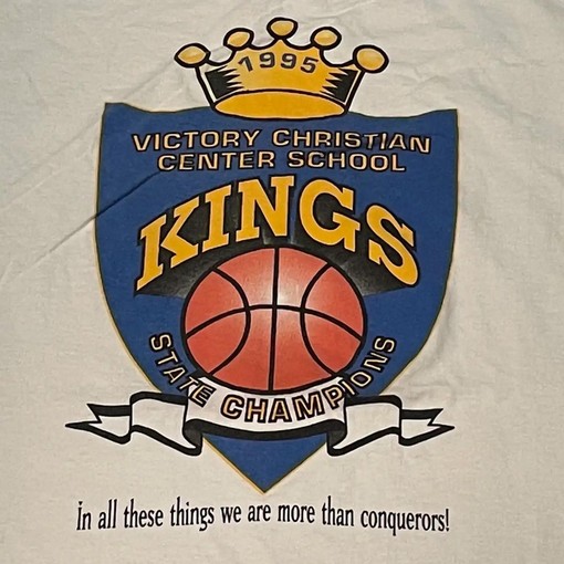 Vintage 1995 Victory Christian Center School NCAA NBA Sweatshirt Hoodie for Football Fans - Image 2
