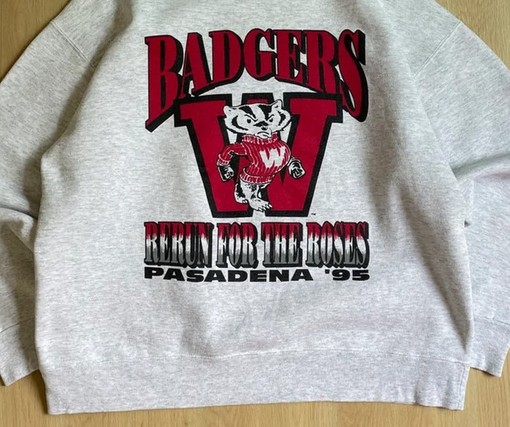 Vintage 1995 Wisconsin Badgers Football Sweatshirt - NCAA Fan Gear for Fans - Image 2