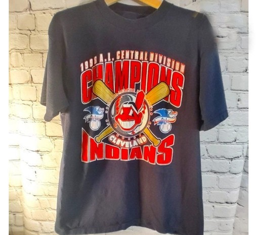 Vintage 1996 Cleveland Indians Guardians Central Division Shirt, Cleveland Indians Shirt, MLB Vintage Tee