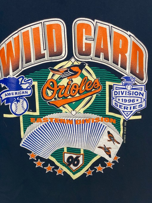 Vintage 1996 Lee Sports Baltimore Orioles Wild Card Division Series Tee with Playoff Logo - Image 2