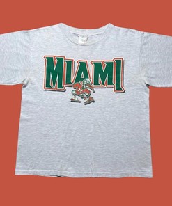 Vintage 1996 Miami Hurricanes Schedule Sweatshirt - American University Shirt and NCAA Shirts for Men