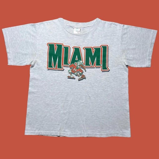 Vintage 1996 Miami Hurricanes Schedule Sweatshirt - American University Shirt and NCAA Shirts for Men